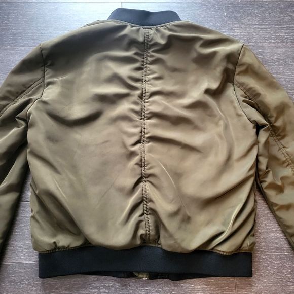 ZARA Women Bomber Flight Jacket Olive M - Picture 7 of 8